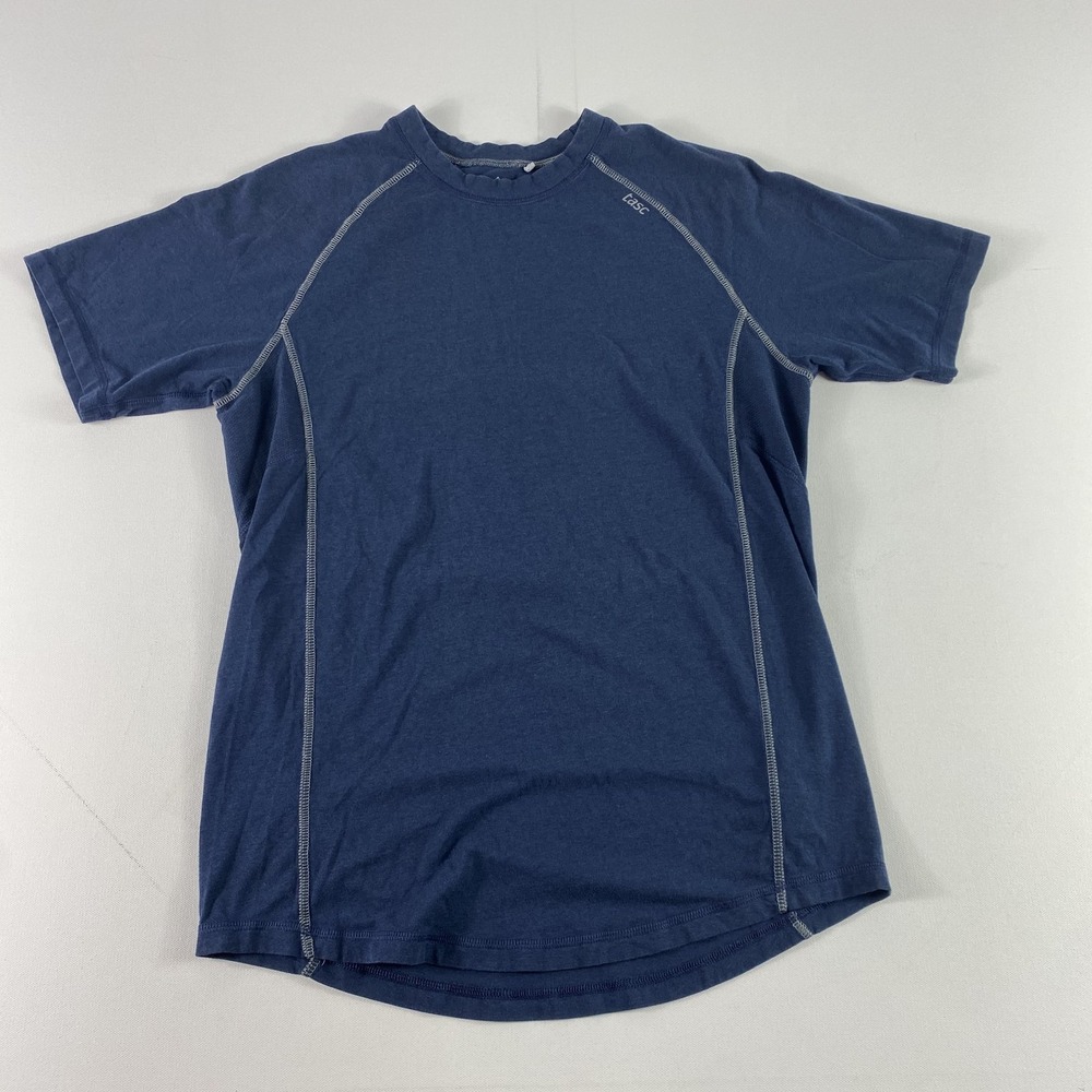 Tasc Shirt Mens Small Blue Athletic Bamboo Performance Raglan Lightweight Tee